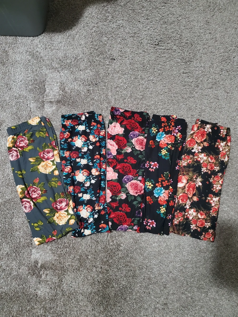 Infinity Raine Women's Floral Leggings Bundle Of 5 Leggings Buttery Soft - Picture 1 of 7